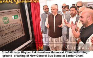chitraltimes cm kpk inaugurated new general bus stand chmakani