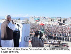 chitraltimes cm kpk mahmood khan addressing public gathering in Swat