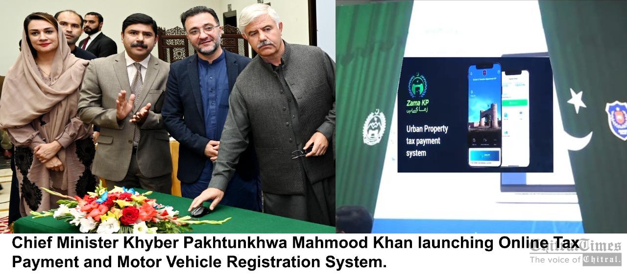 chitraltimes cm kpk mehmood khan launching online tax payment system