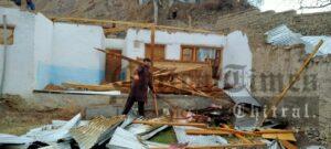 chitraltimes kosht house damaged in thanderstrome