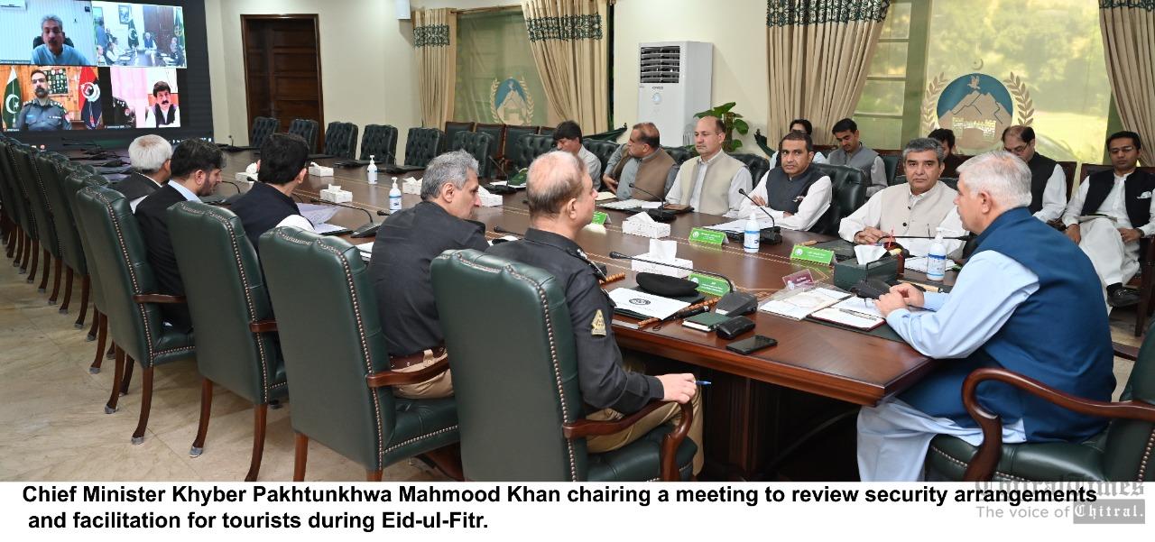 chitraltimes cm kpk chairing review meeting on security arrangements and facilitation for tourist during eid ul fitr