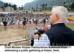 chitraltimes chief minister kpk mahmood addressing public gathering kalam swat
