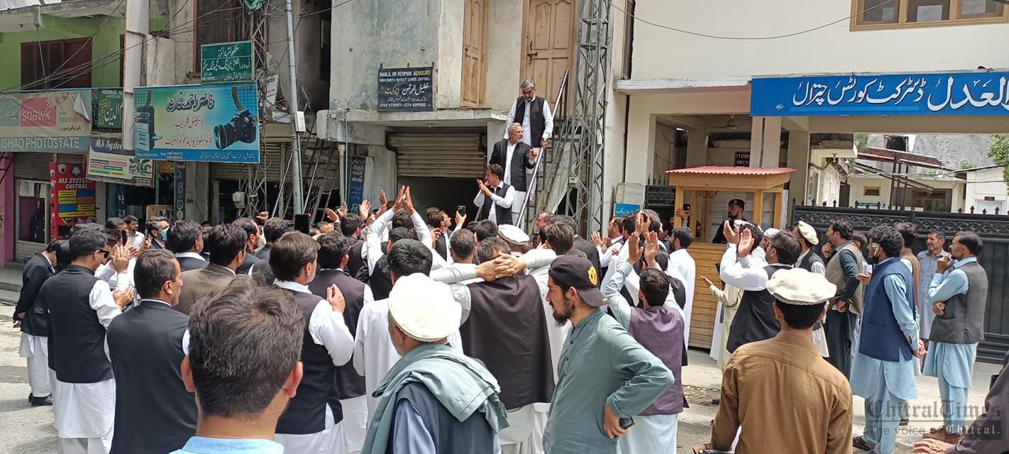Chitraltimes chitral bar association protest in front of court