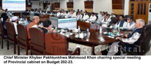 chitraltimes cm kp mahmood chairing special budget meeting of kp cabinet