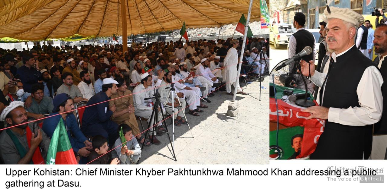 chitraltimes cm kp mahmood khan addressing public gathering upper kohistan