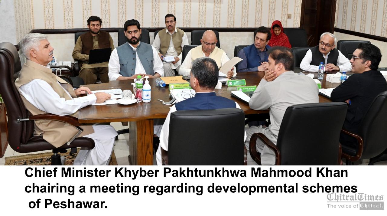 chitraltimes cm kpk chairing meeting on peshawar dev schemes