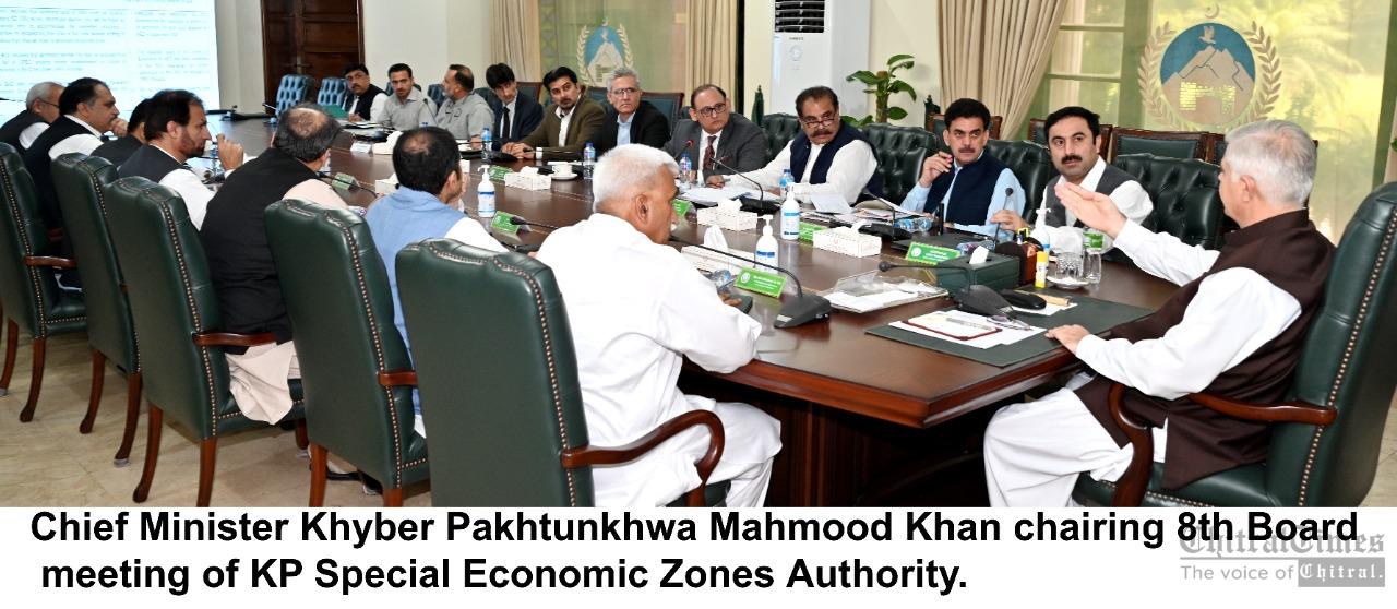 chitraltimes cm kpk mahmood khan chairing 8th board meeting of kp special economic zones authoriy