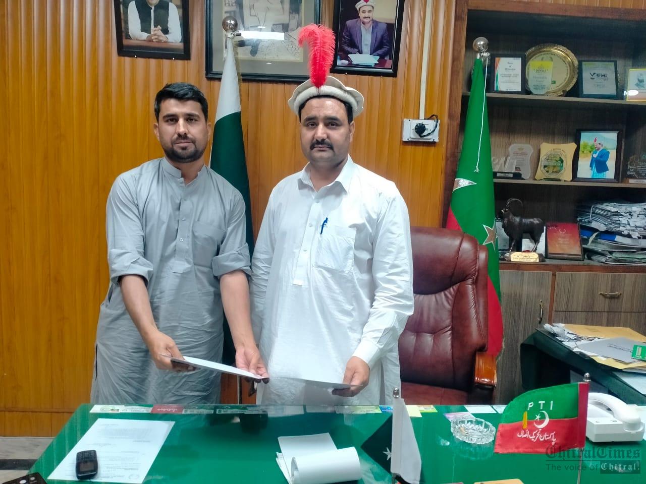 chitraltimes hassan university of chitral met wazirzada application for grand