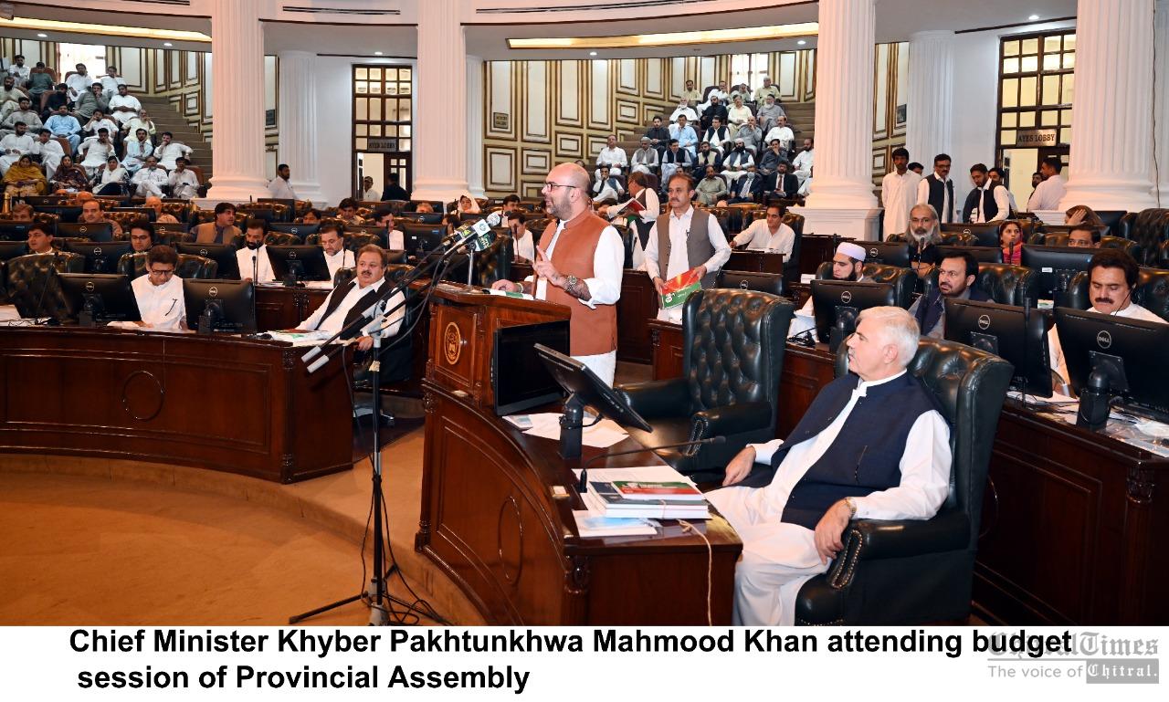 chitraltimes kp budget session minister finance addressing