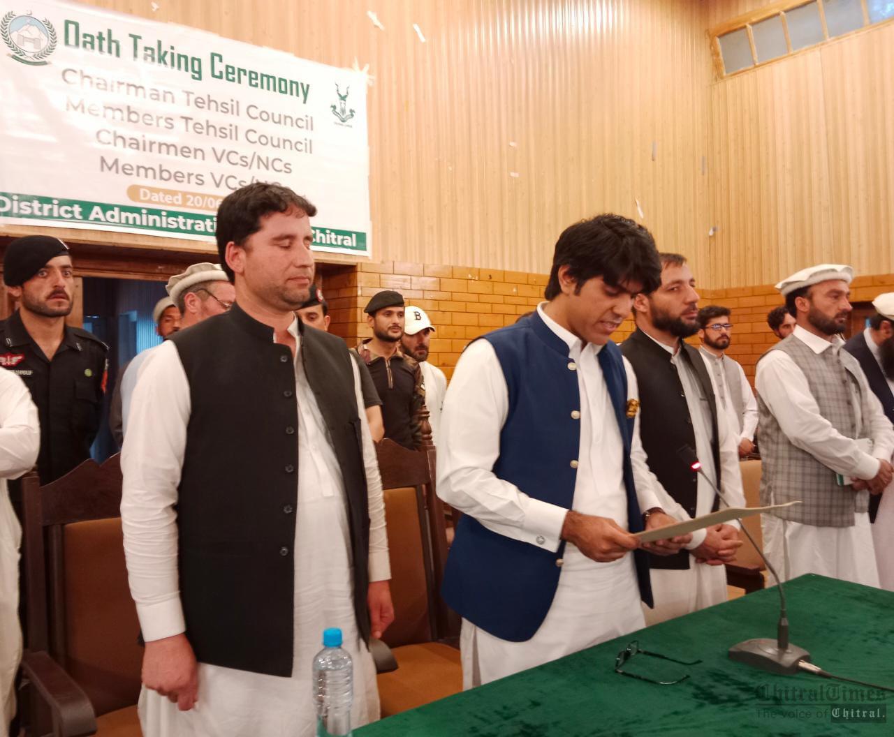 chitraltimes local govt chairman councillors oath taking ceremoney lower chitral 3