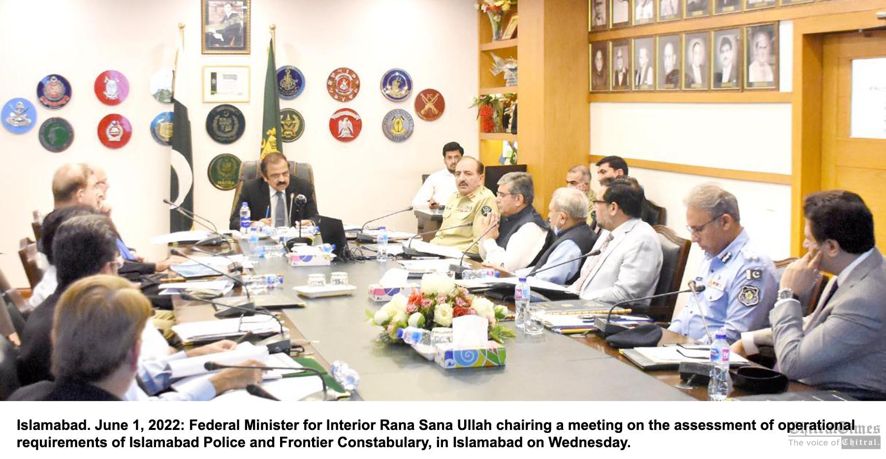 chitraltimes rana sanullah preside over meeting isb police and fc