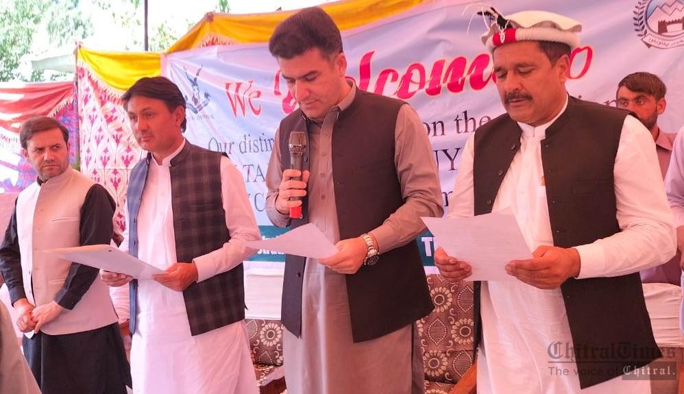 chitraltimes upper chitral lg candidates oath taking cermoney tehsil chairman upper