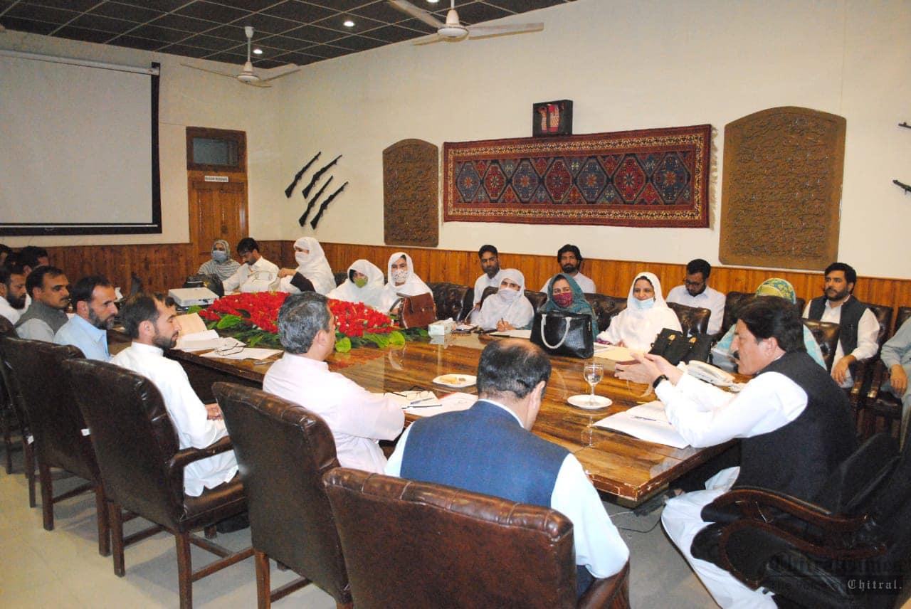 commissioner malakand shaukat yousufzai chairing education department meeting