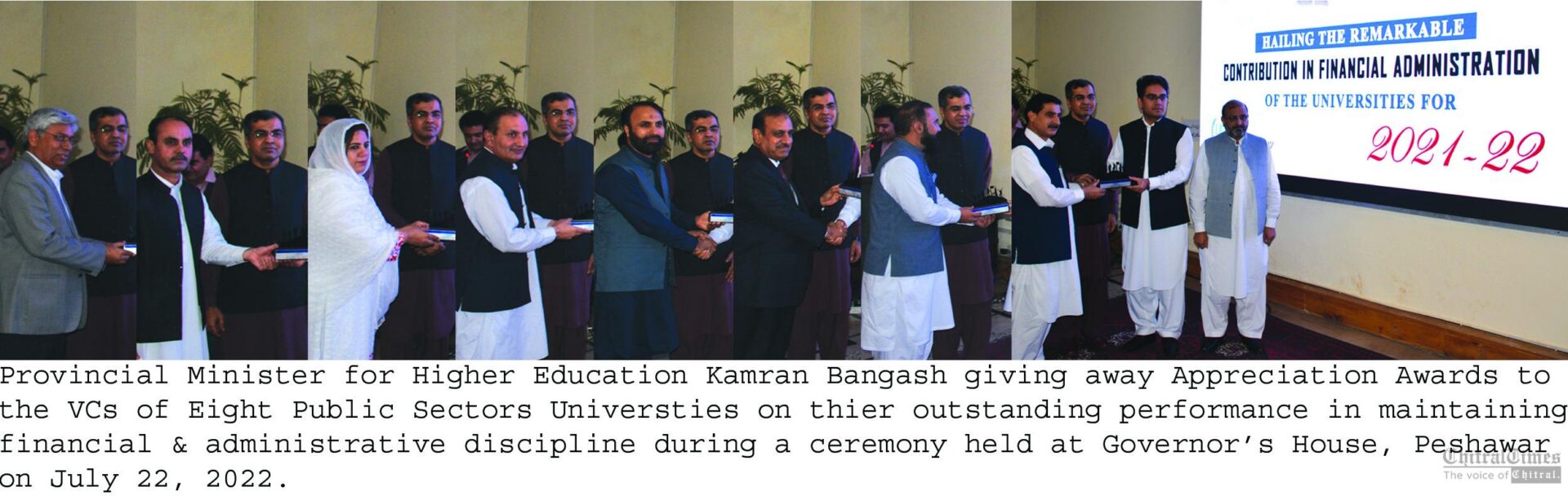 Kamran Bangash distributes certificate among eight universities for best performance
