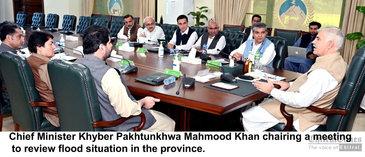 chitraltimes cm kpk chairing meeting on flood situation in the province