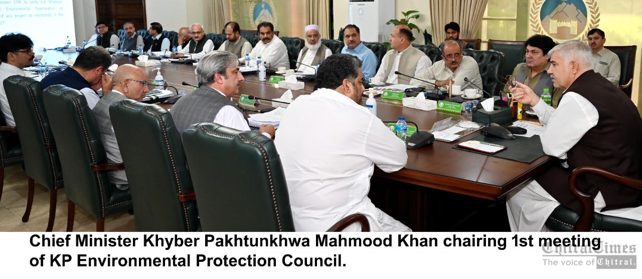 chitraltimes cm kpk mahmood khan chairing 1st meeting of kp environmental protection council