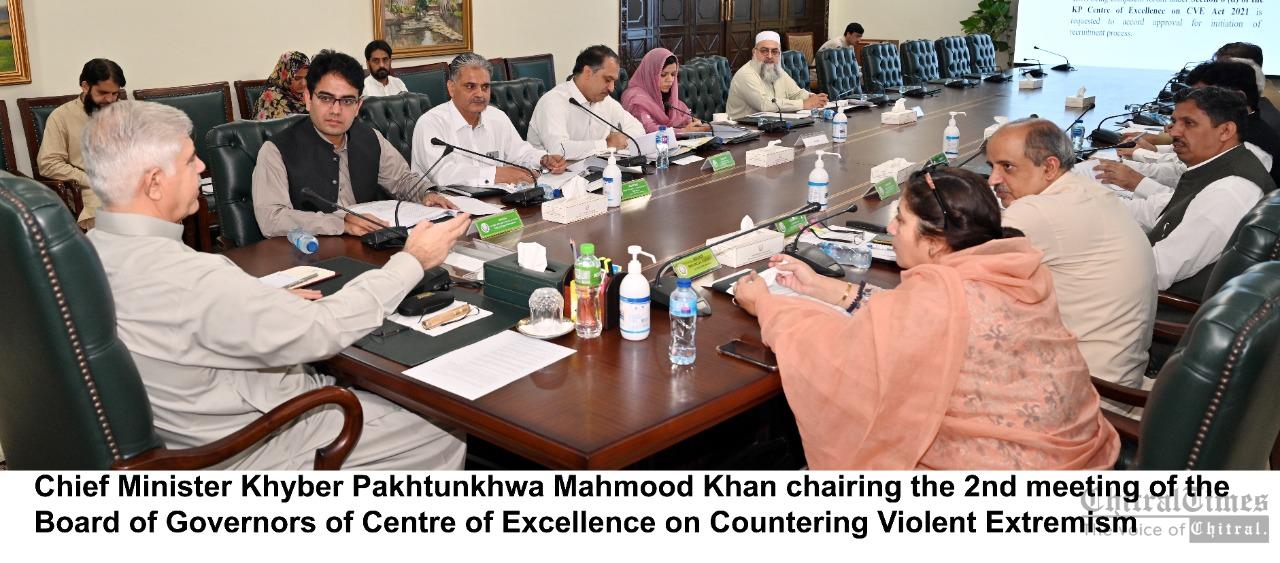 chitraltimes cm mahmood khan chairing 2nd meeting of bog center of excellence