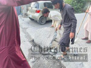chitraltimes jughoor chitral nha road speed breaker removed 5