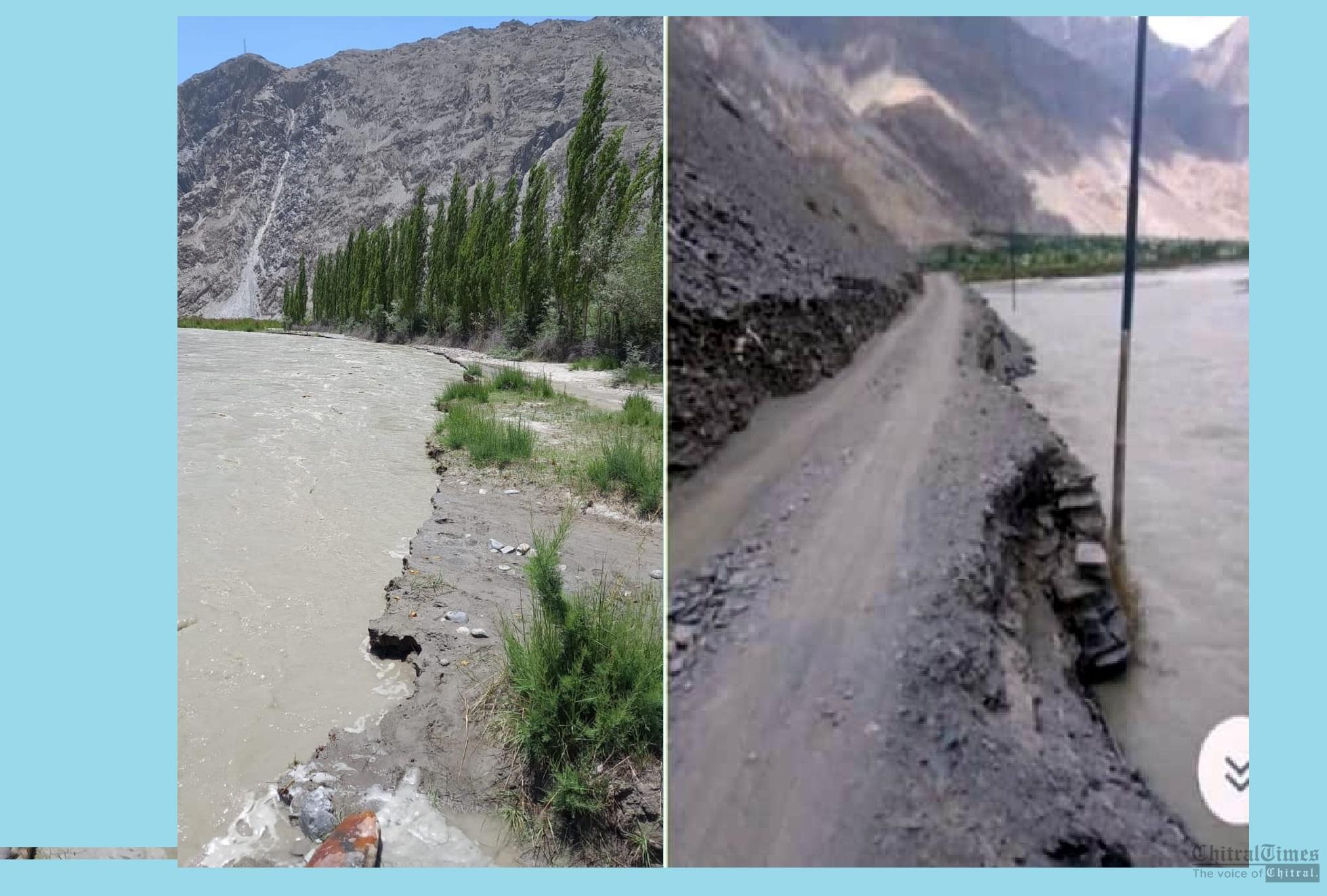 chitraltimes khuzh mastuj road washed away in heavy flood