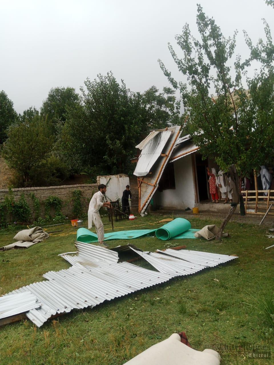 chitraltimes kosht houses damaged due to heavy rain