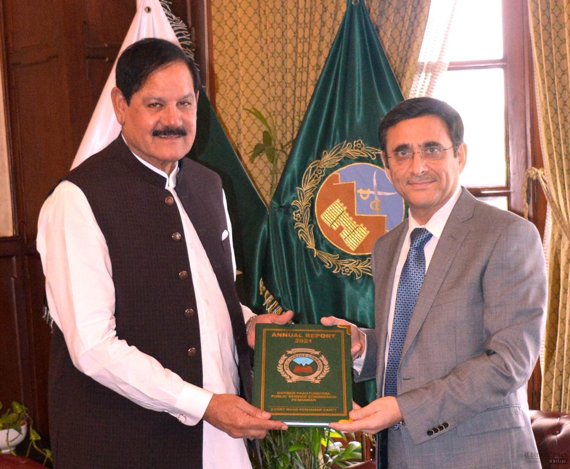 Acting Governor KP receive performance report form Chairman KP PSC