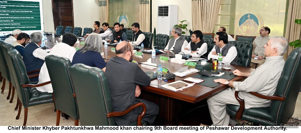 chitraltimes cm chairing peshawar development authority meeting