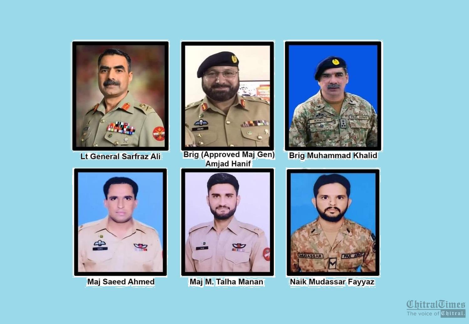 chitraltimes gen sarfaraz ali and six other officers of pak army embressed shahdad