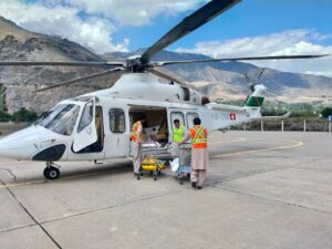chitraltimes akdn relief to flood hit areas of chitral by helicopter 1