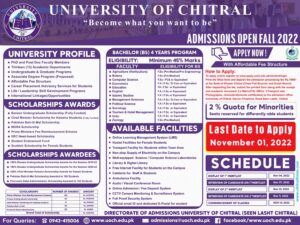 chitraltimes chitral university admission open