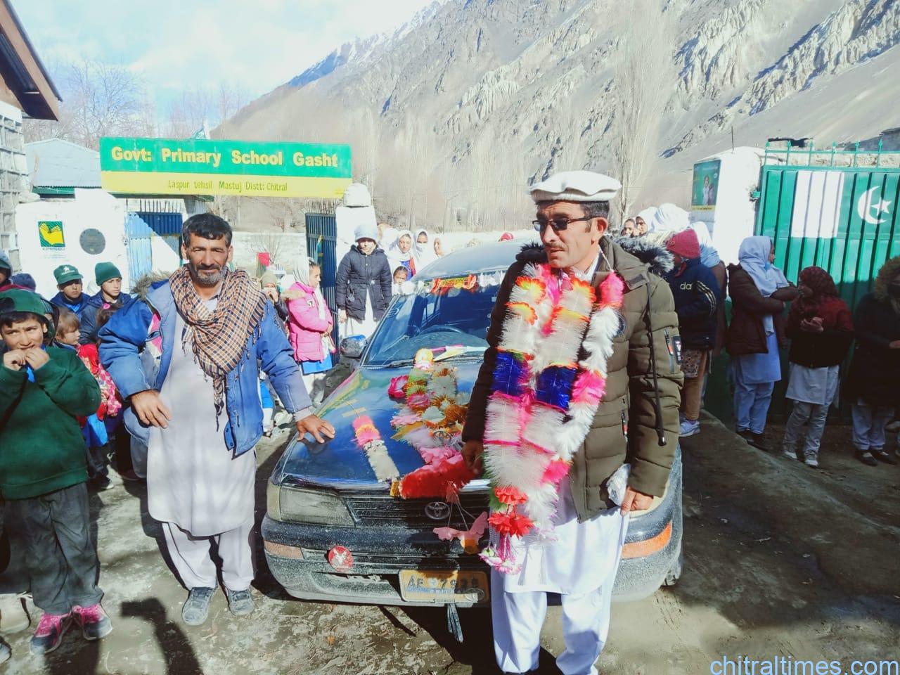 chitraltimes gps gasht teacher zuhor farewell party
