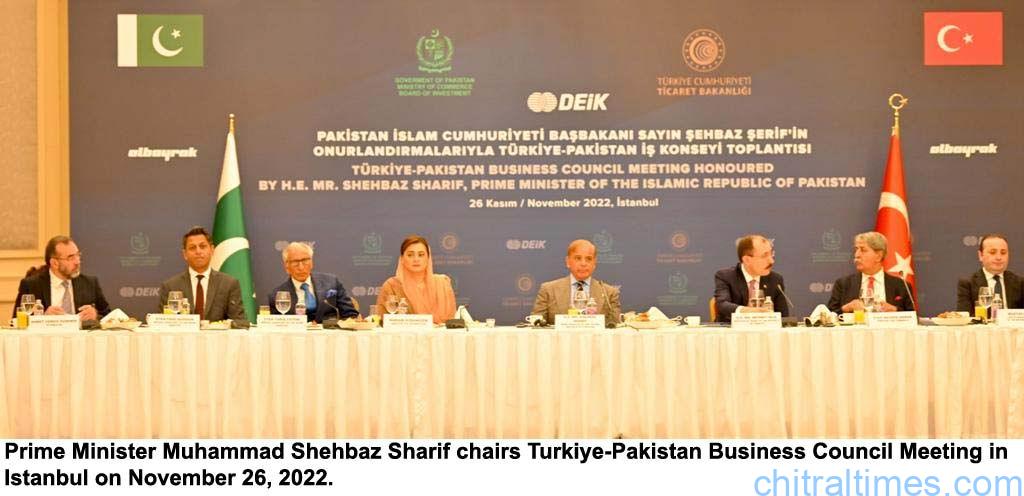 chitraltimes pm shahbaz addressing turkia business community istambul