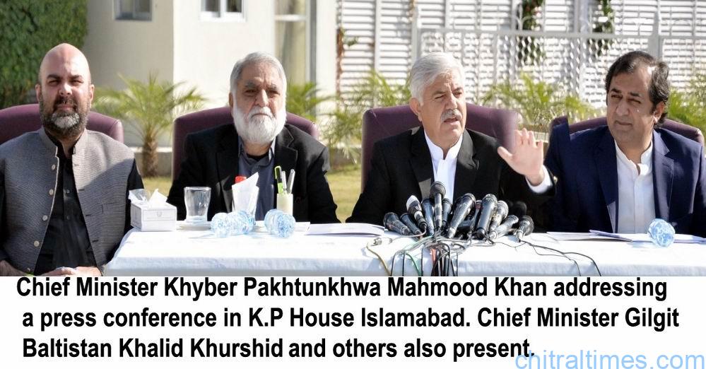 خیبرپختونخوا کے وفاقی حکومت کے ذمے 189 ارب روپے بقایا ہیں،محمود خان ، پنجاب، کے پی، جی بی اور آزاد کشمیر حکومتوں کی وفاق کیخلاف پریس کانفرنس
