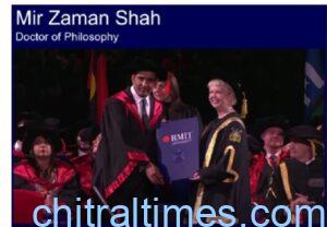 chitraltimes mirza aman shah phD completed