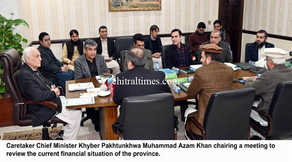 chitraltimes caretaker cm kp chairing meeting on financial review