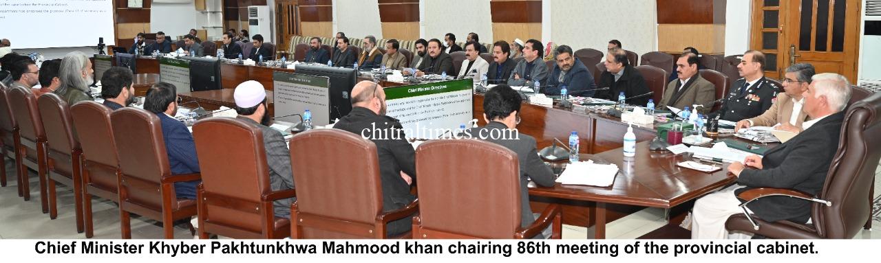 chitraltimes chief minister kp mahmood khan chairing 86th meeting of kp cabinet