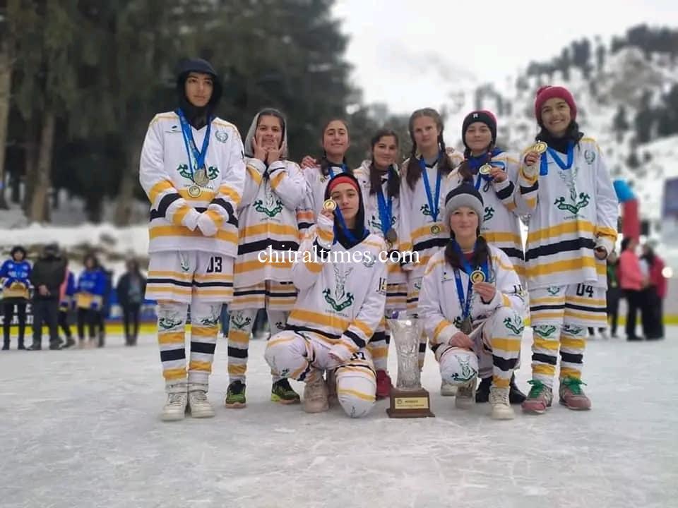 chitraltimes chitral women ice hockey team champion in gilgit nalter