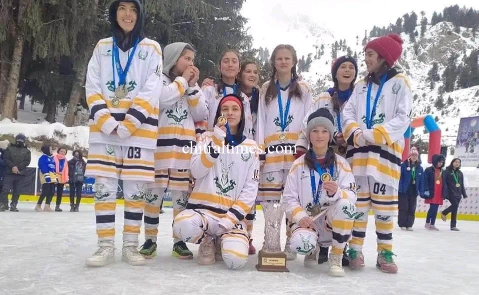 chitraltimes chitral women ice hockey team champion in gilgit