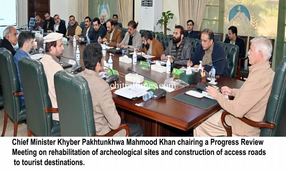 chitraltimes cm chairing meeting on access roads to tourist destinations
