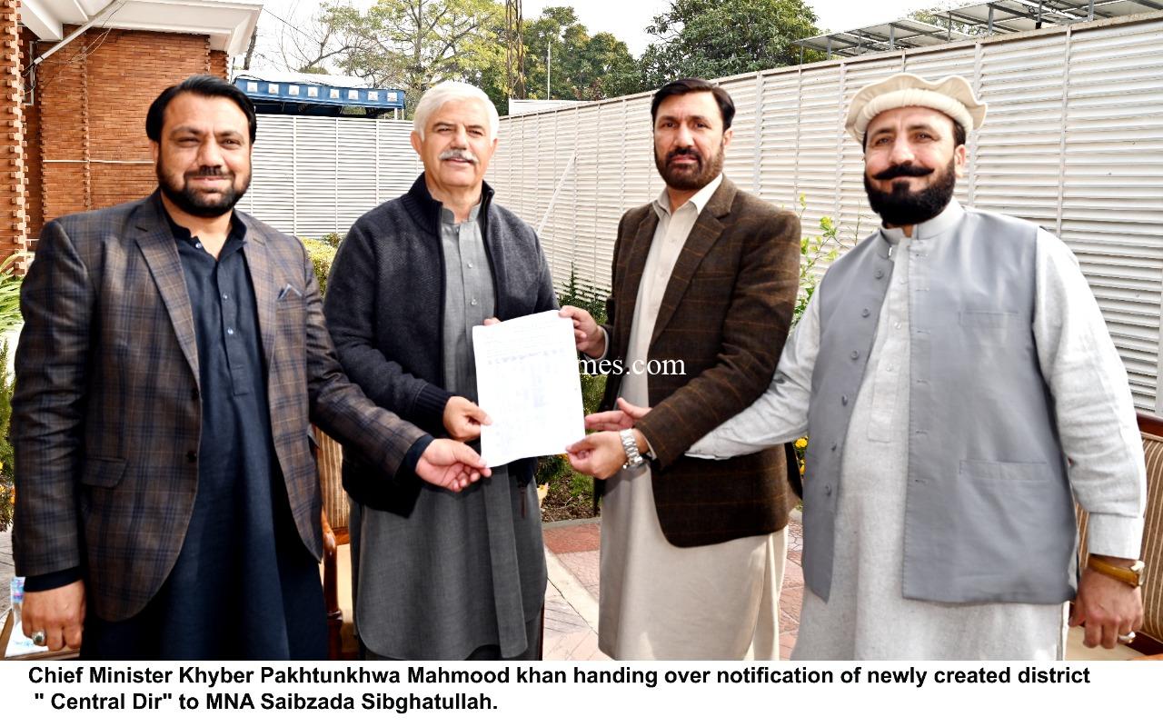 chitraltimes cm hand overing central district notification to mna sibghatullah2