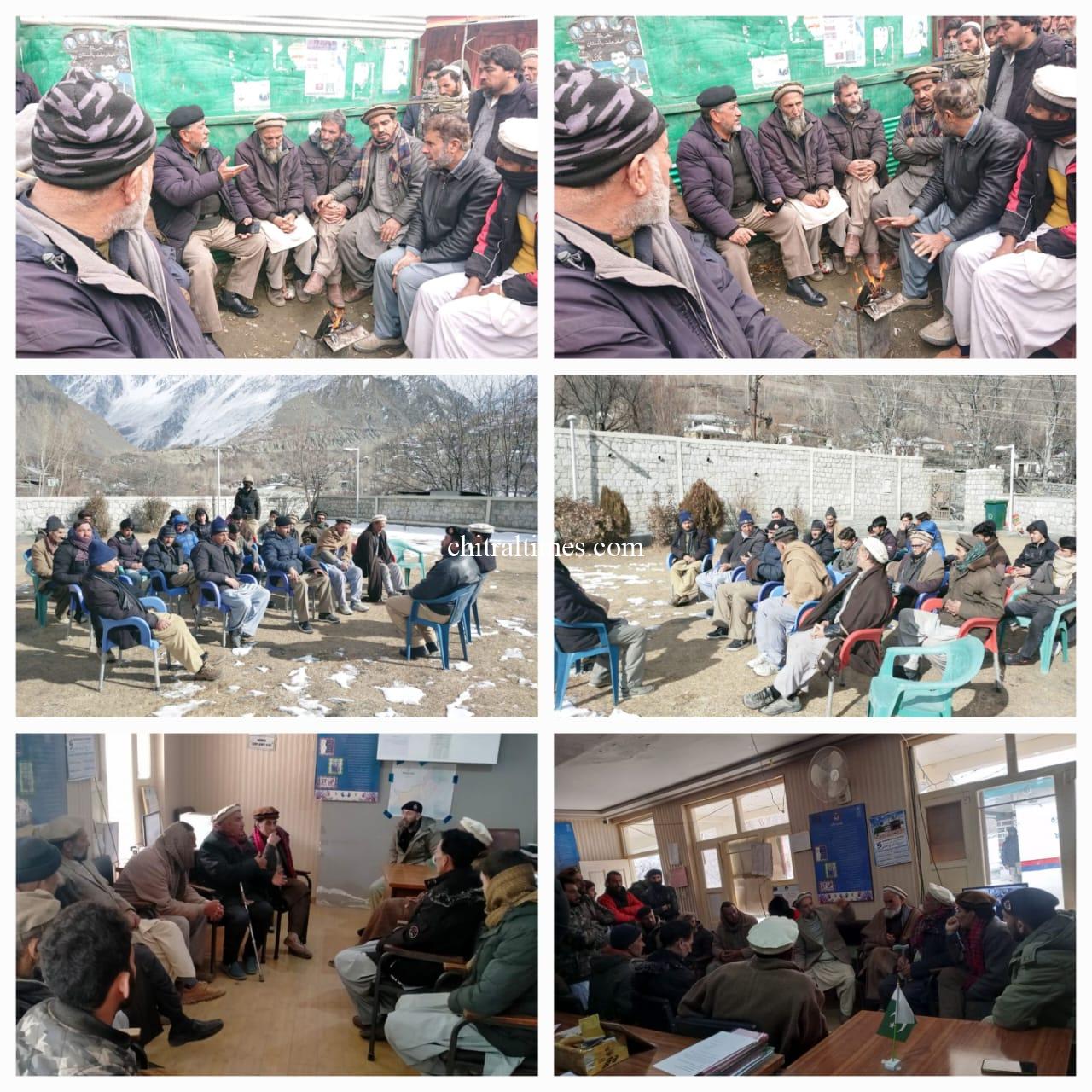 chitraltimes community policing meeting chitral lower