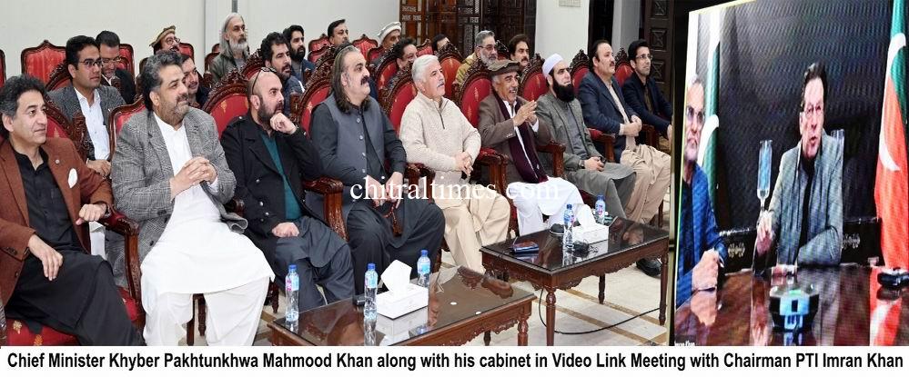 chitraltimes imran khan address video link kp cabinet members