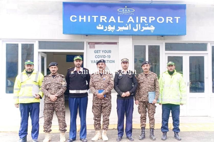 chitraltimes trafic police training at chitral airport asf