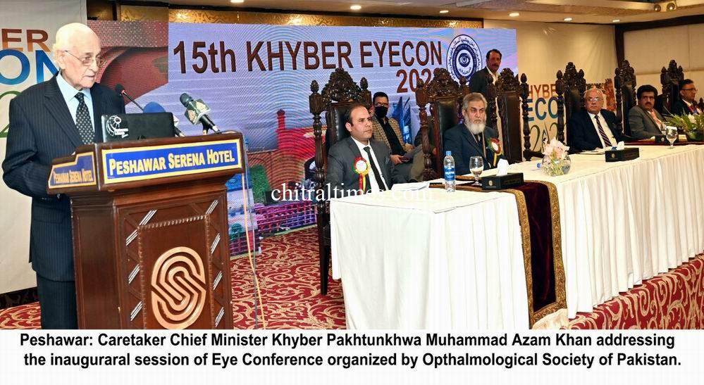 chitraltimes caretaker chief minister kp addressing eye seminar