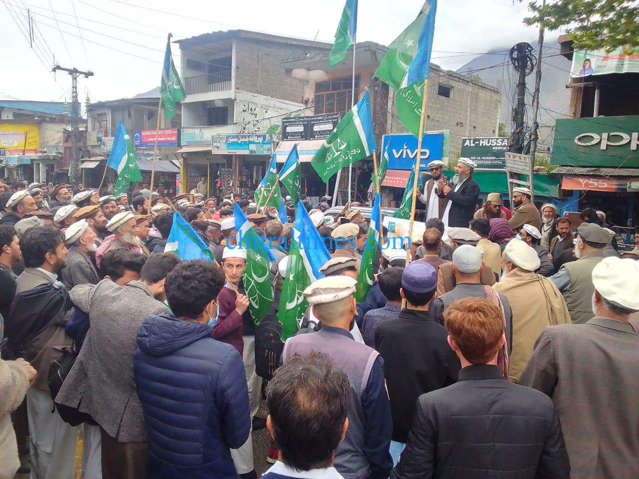 chitraltimes jamat islami protest chitral