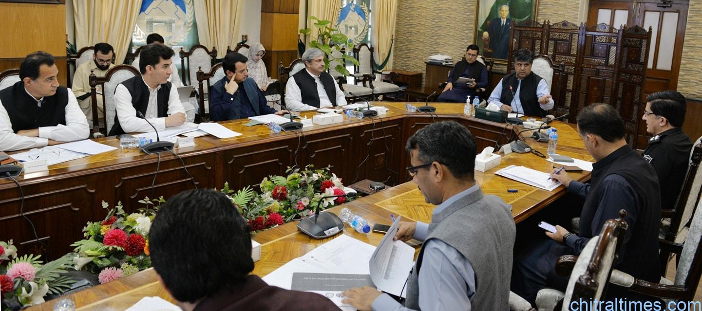chitraltimes chief secretary chairing meeting on atta sugar and fertilizer smugliing3