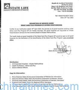 chitraltimes kp sehat saholat card resumtion