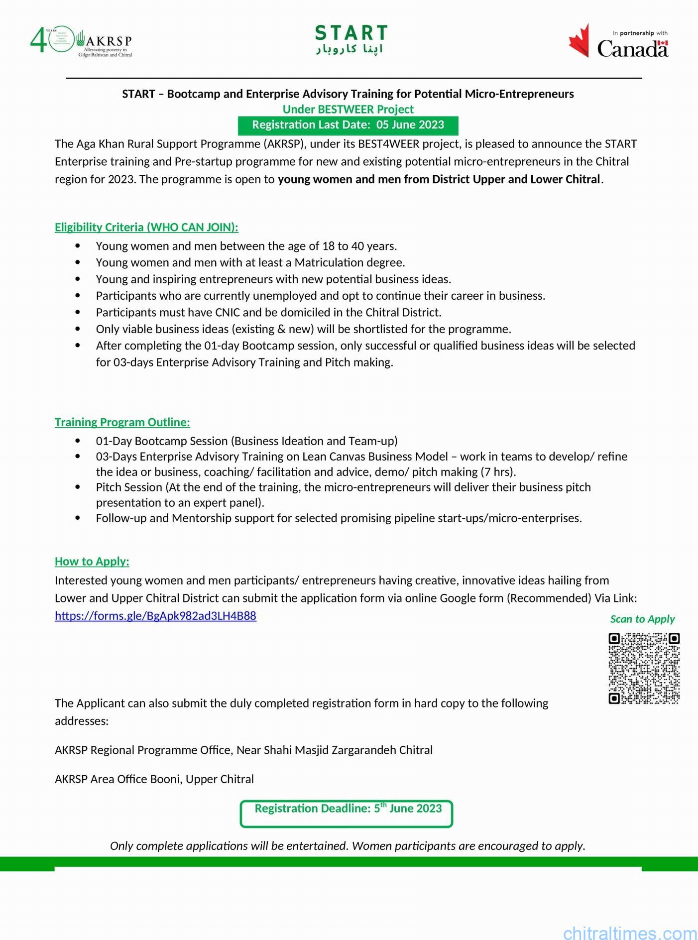 START Training Announcement Chitral District B4WEER 2023 002 akrsp 1