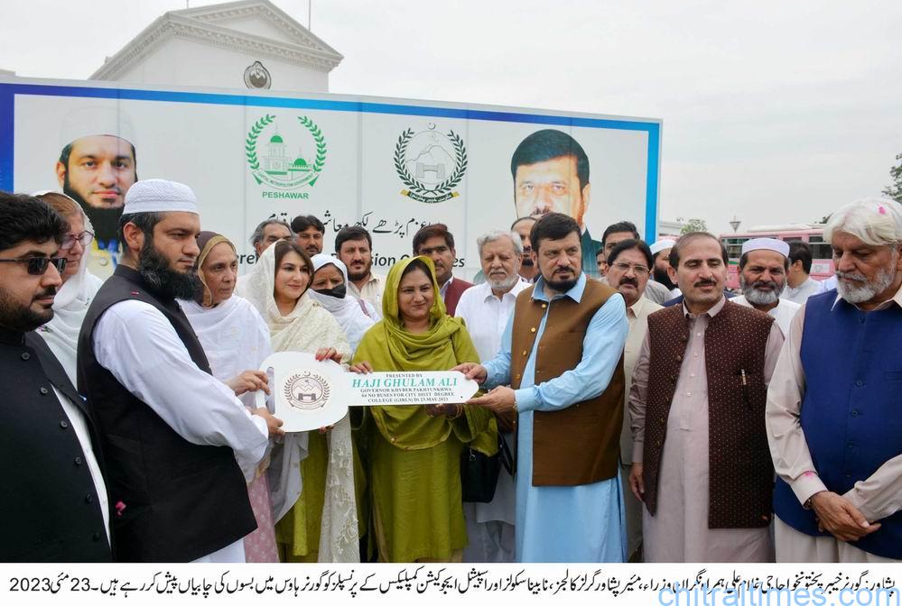 chitraltimes governor kp giving away buses to girls colleges 1