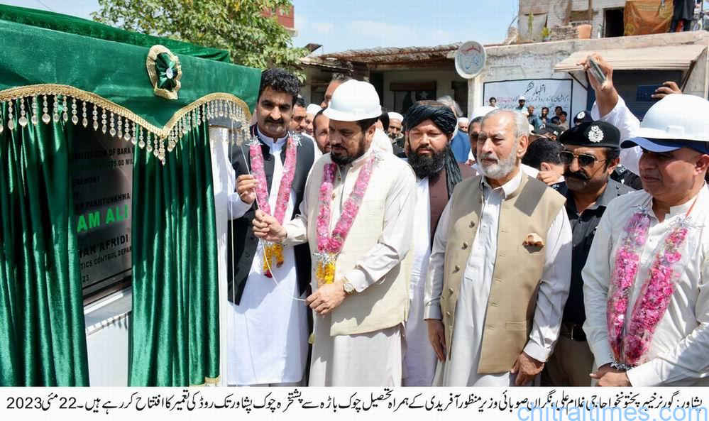 chitraltimes governor kp visit bara district inagurated road project 2