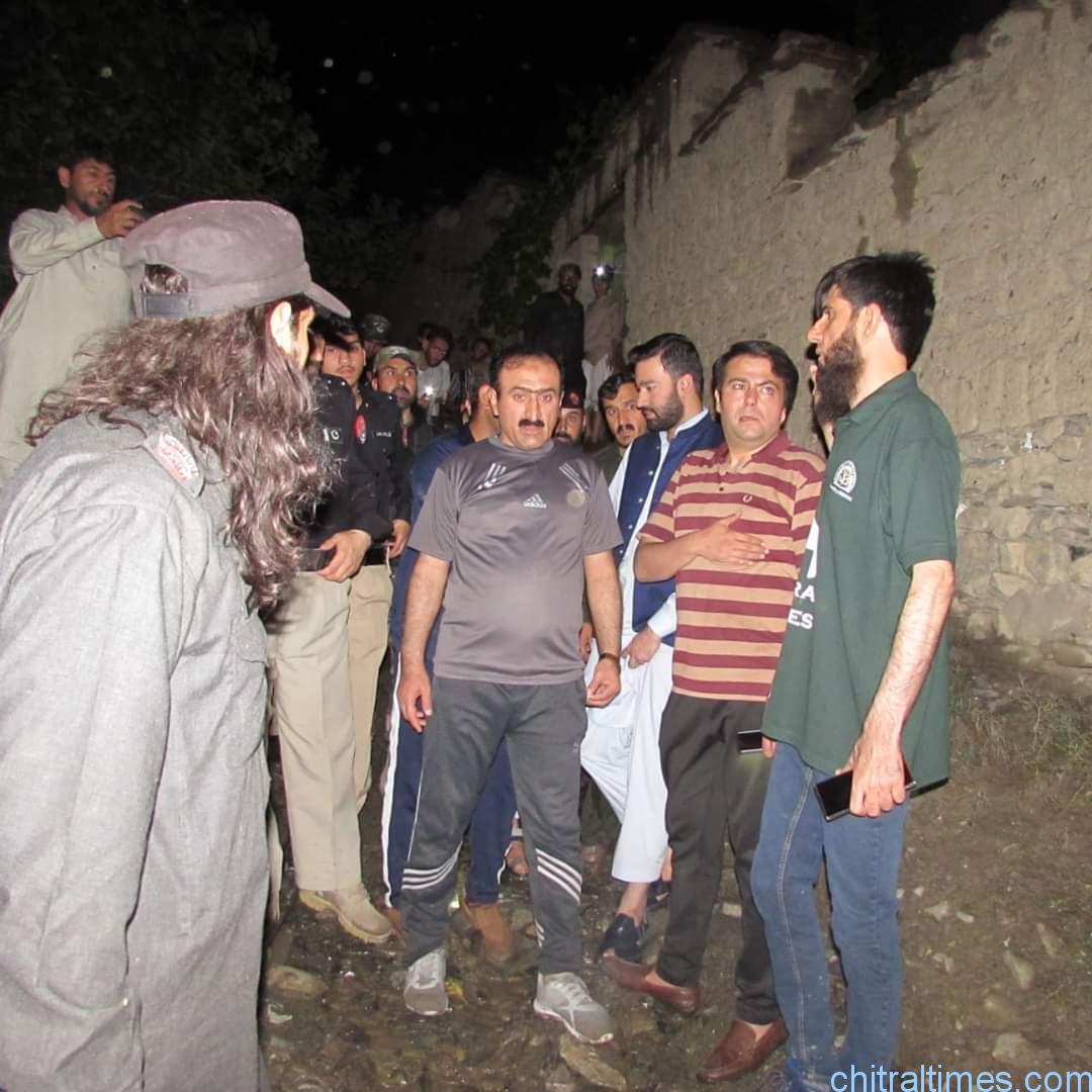 chitraltimes heavy rain damages houses dc and dpo visits 1